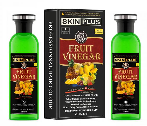 SKINPLUS Fruit Extract-Enriched Vinegar Gel Hair Color for Stunning, Nourishing,250x2ml , Natural Black