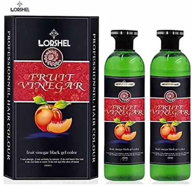 LORSHEL fruit vinegar hair colour Ammonia-free Hair dye for strong and shiny hair look , Black