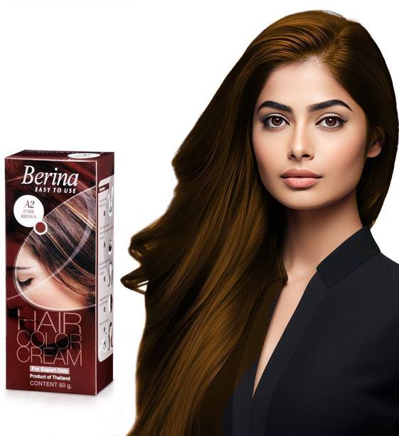 Berina Professional | Permanent Hair Color Cream | A02 Dark Brown | Long Lasting Color , Dark Brown