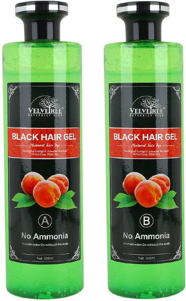 Velvetree hair Gel semi permanent color for men and women , Black