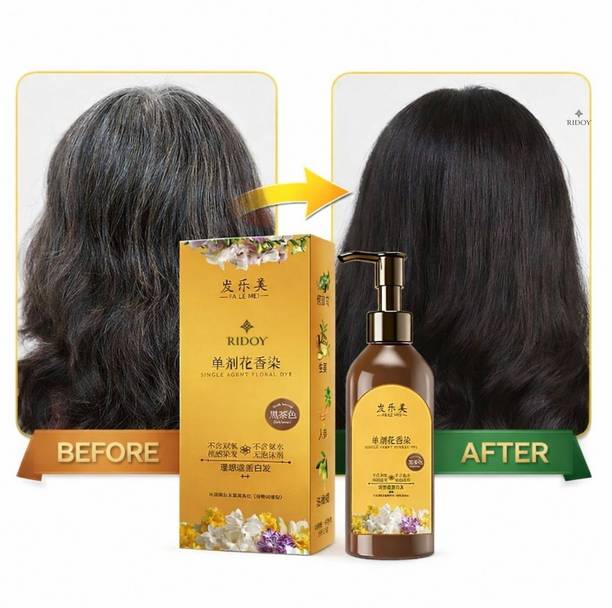 Ridoy hair dye | Power Hair Dye & Cleansing Formula - Japani Hair Shampoo Texture for , Black