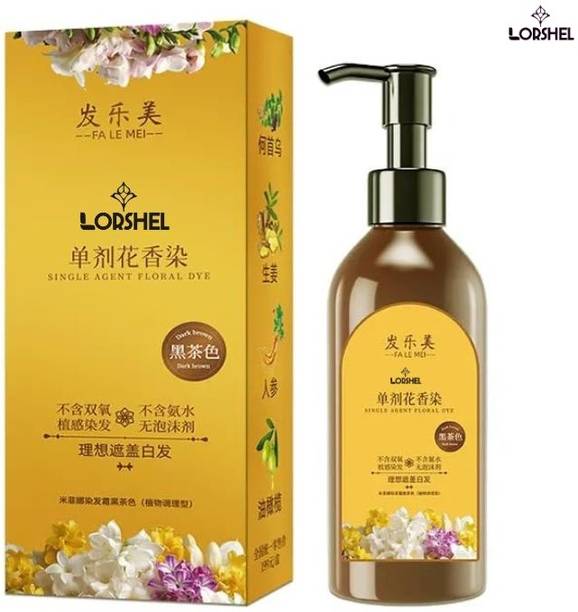 LORSHEL Japanese Hair Dye Shampoo Permanent Hair Color Solution , Black