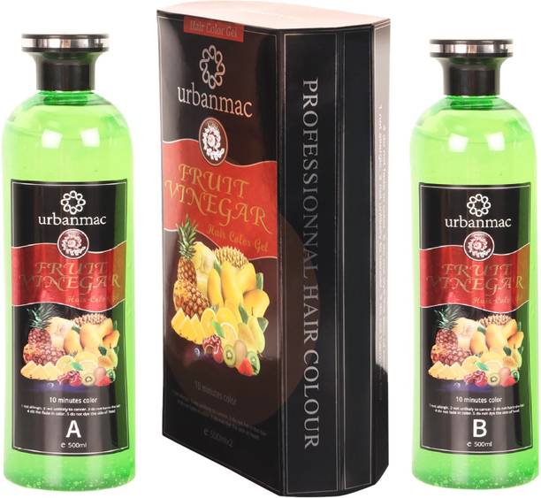 URBANMAC Fruit Vinegar Gel Based Formula Hair Color , Natural Black , Multicolor