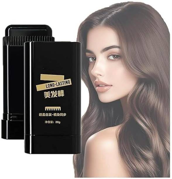 Trysome Hair Color Stick for White Hair | Waterproof Root Touch-Up Pen for Men & Women , Black