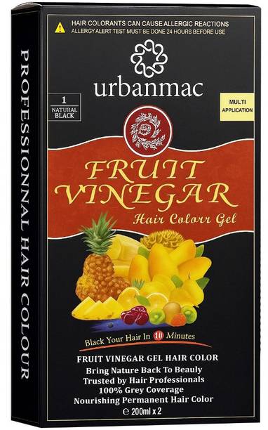 URBANMAC Fruit Vinegar Gel Based Hair Color , Natural Black