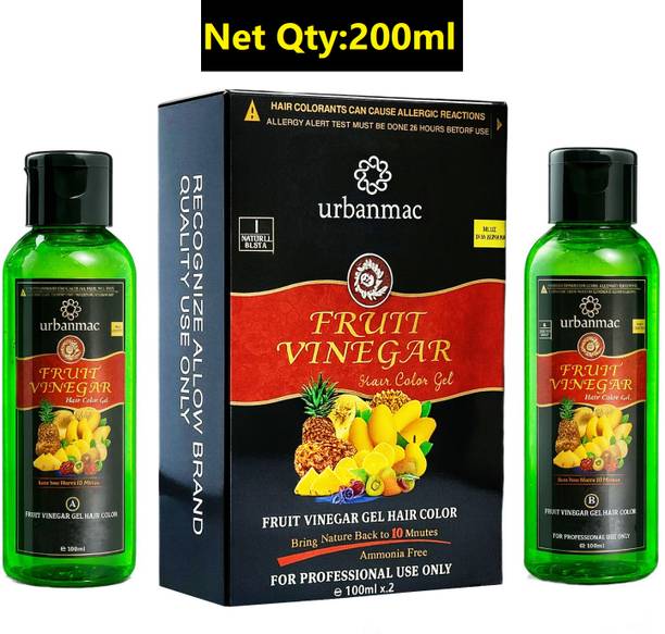 URBANMAC Fruit Vinegar Gel Based Hair Color , Natural Black