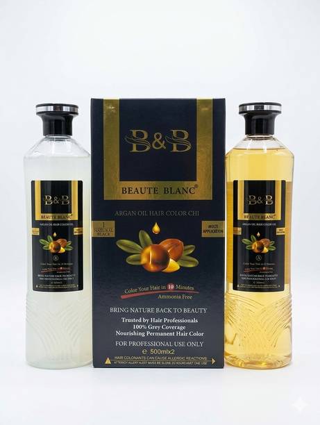 BEAUTÉ BLANC BB Argan Oil Hair Color Gel (500ml x 2) , Herbal Extracts and No Ammonia Enriched With Argan Oil