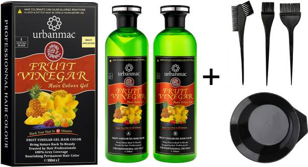 URBANMAC Fruit Vinegar Gel Based Hair Color , Natural Black