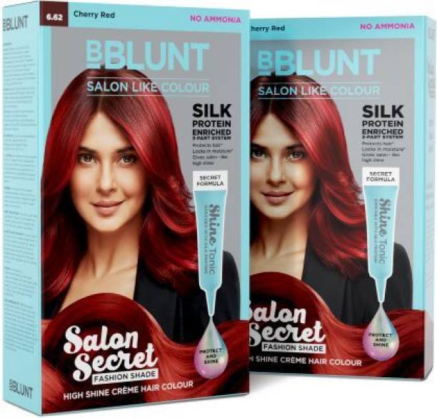 BBlunt Salon Secret High Shine Creme Hair Colour Shade Cherry Red 108g-Pack of 2 , Cherry Red