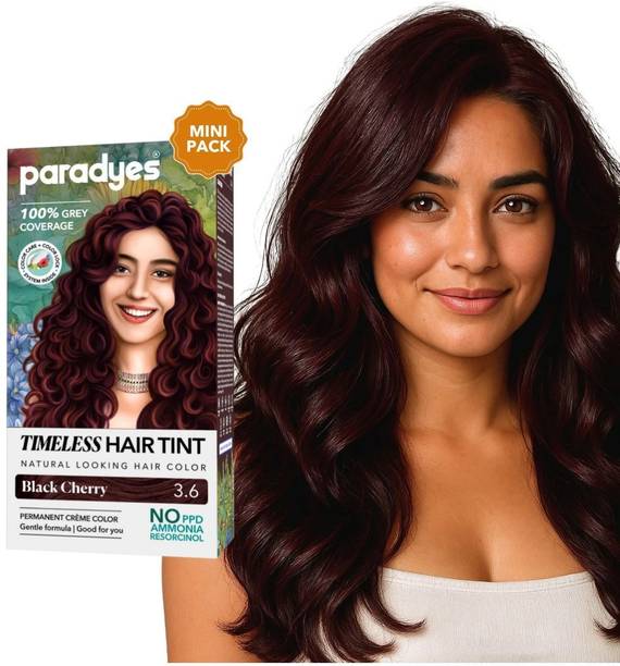 Paradyes Mini Black Cherry Timeless Permanent Crème Hair Colour for 100% Grey Coverage , Black Cherry