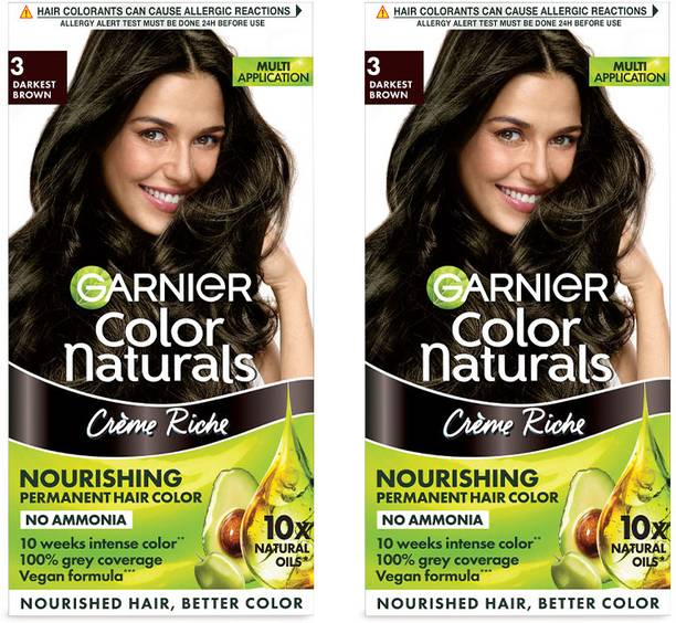 GARNIER Color Naturals, Long Lasting Creme Color , Shade 3 Darkest Brown