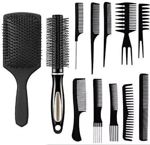 RINGHAS COMBO OF FLAT COMB, ROUND COMB AND 10 PIECE COMB SET