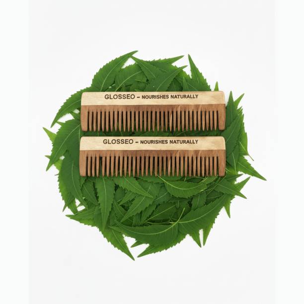glosseo Neem Wooden Comb for Hair Oiling, Massaging, Hair Growth, Frizz taming.