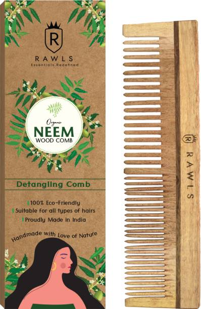 RAWLS Handmade Detangling Comb - Kacchi Neem Wood