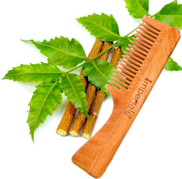IMPERIALE BOTANIQUE Handmade Neem Wooden Hair Comb For women & Men , Hair Growth & Dandruff Control