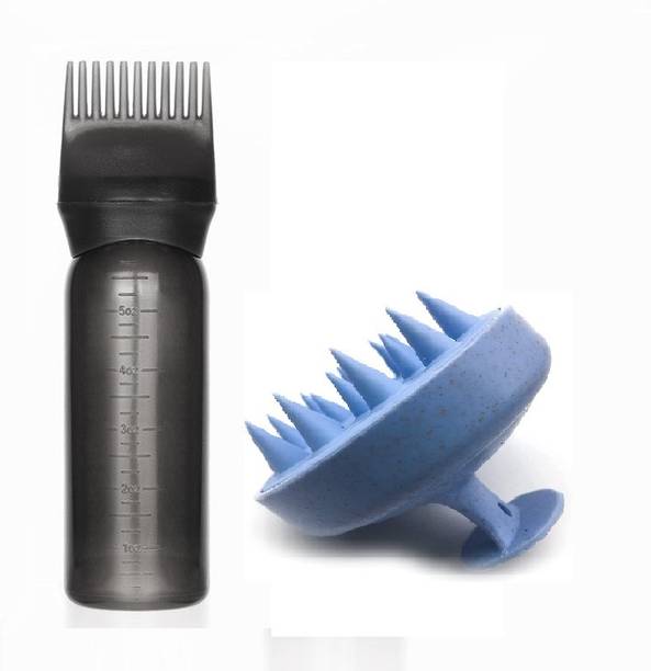 BBBIKINI Hair Massage Shampoo Brush and 6oz Hair Dyeing, Oil Applicator Bottle C