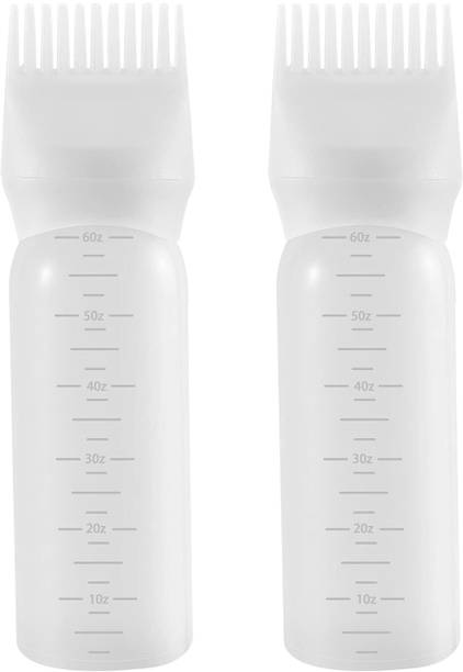 Stadash 3 Pcs Hair Dye Oil Applicator Bottle Hair Root Comb Applicator Bottle (White)