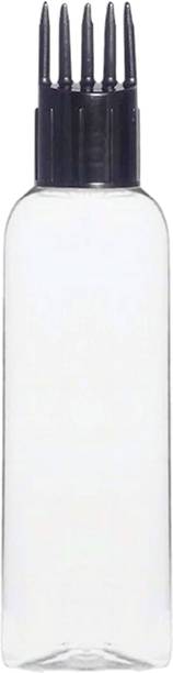 PHARCOS 100ML Hair root applicator bottle Refillable Clear & Black -25 Round