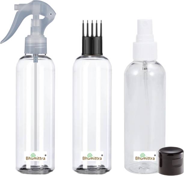 Bhumittra 200Ml Plastic Comb Bottle For Hair (1 Comb + 1 Mist Spray+ 1 Trigger Spray)