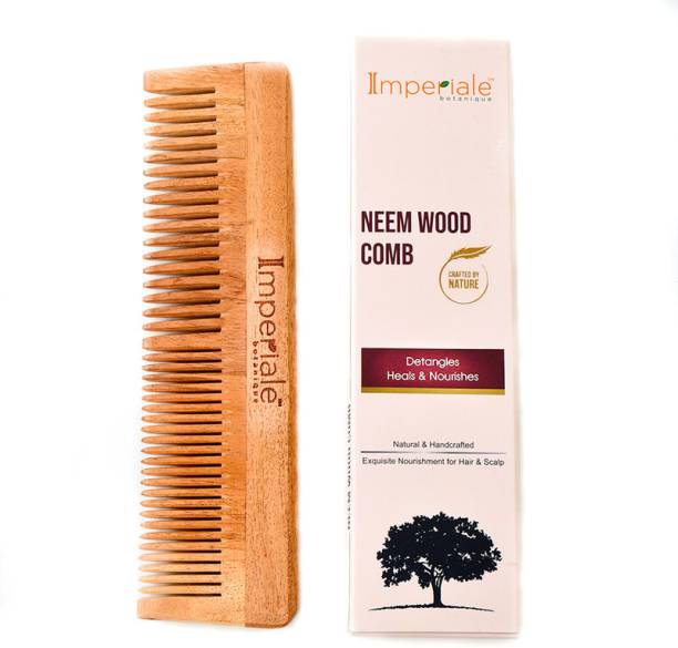 IMPERIALE BOTANIQUE Handmade Neem Wooden Hair Comb For Hair Growth & Dandruff Control ( Pack of 1 )