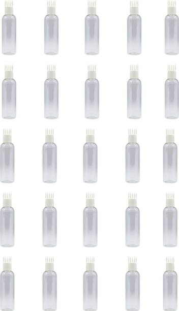 PHARCOS 100ML Hair root applicator bottle Refillable Clear & White -25 Round