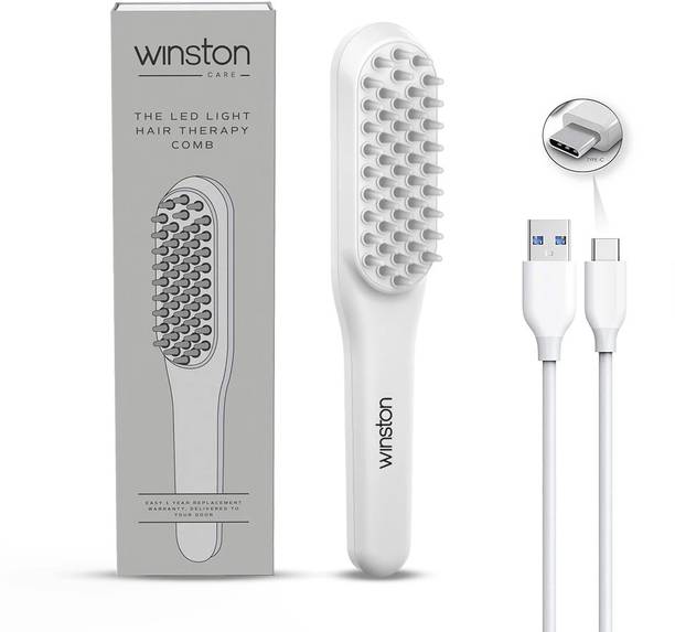 Winston Rechargeable Led Comb for Hair Therapy and Growth for Men and Women - White