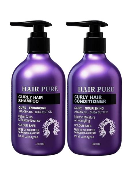 Hair pure Curly Hair Shampoo & Conditioner Combo | Anti-Frizz Hydration, Defines Curls