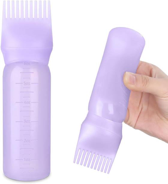 Stadash 2 Pcs Hair Dye Oil Applicator Bottle Hair Root Comb Applicator Bottle (Blue)