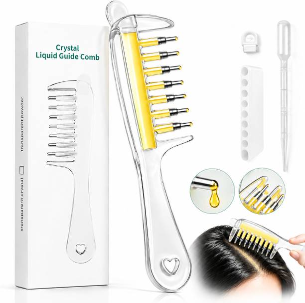 ERVYCARE Refillable Hair Oil & Serum Applicator Comb with Scalp Massager & Base