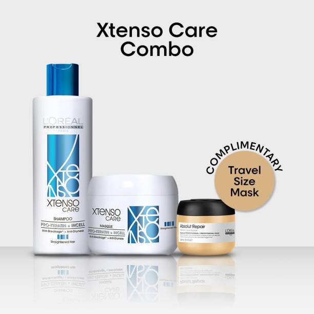 L'Oreal Professionel Xtenso Care Shampoo + Hair Mask combo + Free Travel Size Hair Mask