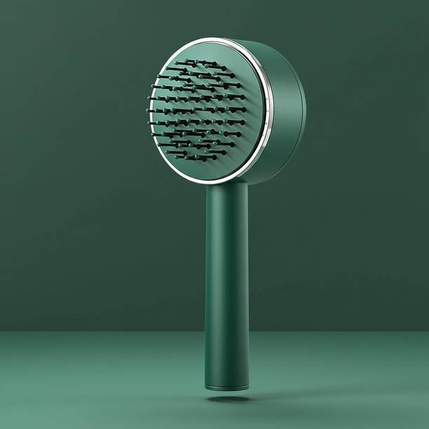 LAZYwindow One-Click Launch Hair Brush - Self Cleaning Airbag Massage Comb, Multicolor