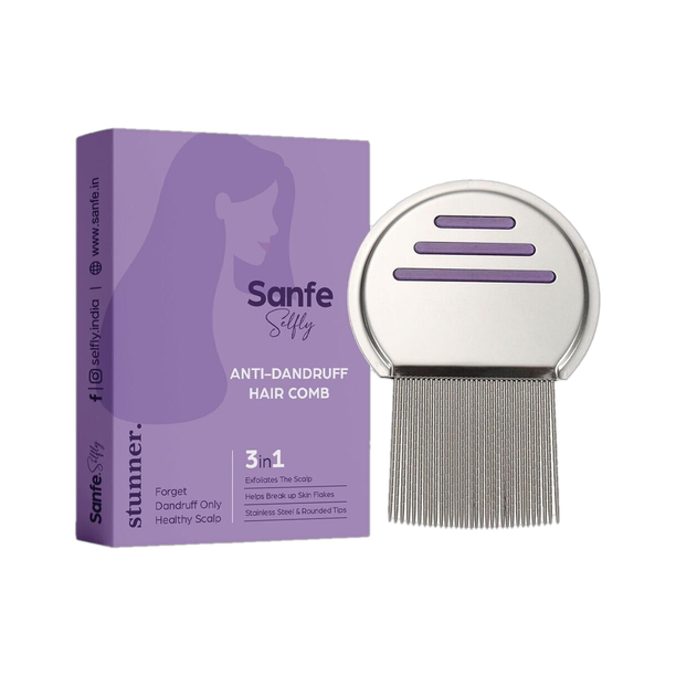Sanfe Selfly Anti-Dandruff Hair Comb with 3in1 Function to Get Dandruff Free Hair