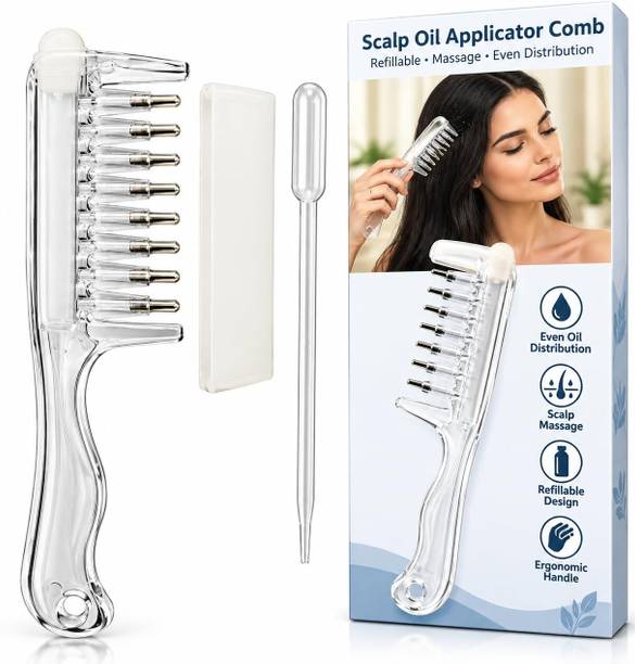 vellasio Hair Oil Applicator Comb Refillable Scalp Massager