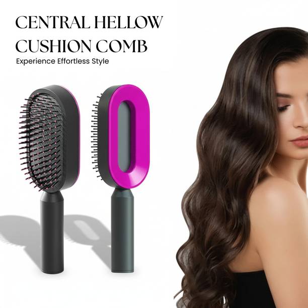 LAZYwindow Hollow Air Cushion Massage Comb | Detangling Scalp Massage Brush (Multicolor)