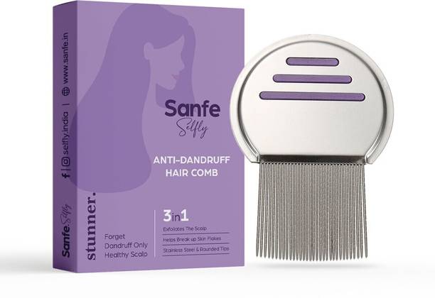 DUSSEN Selfly Anti-Dandruff Hair Comb with 3in1 Function to Get Dandruff Free Hair