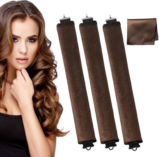Harikrishana Marketing Heatless Curling Rod Set 3PCS - Brown Electric Hair Curler