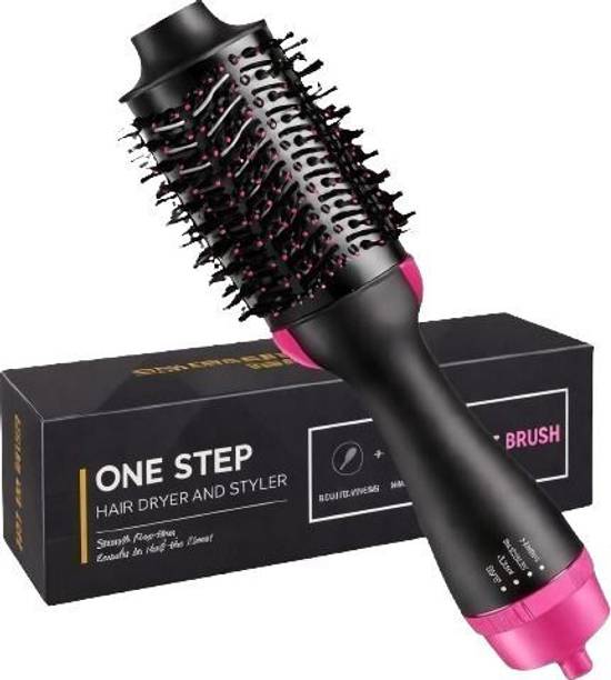 Dude Professional 4 In 1 One-Step Volumizer Round Brush Hair Curler
