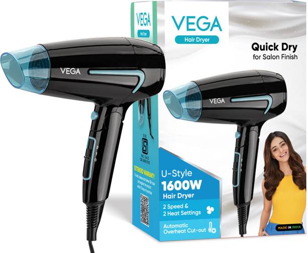 VEGA U-Style 1600 Foldable Hair Dryer For Men & Women With Cool Shot Button(VHDH-24) Hair Dryer