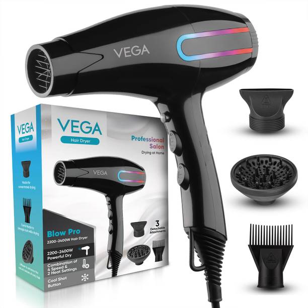 VEGA Blow Pro with Comb, Concentrator & Diffuser Nozzles Hair Dryer