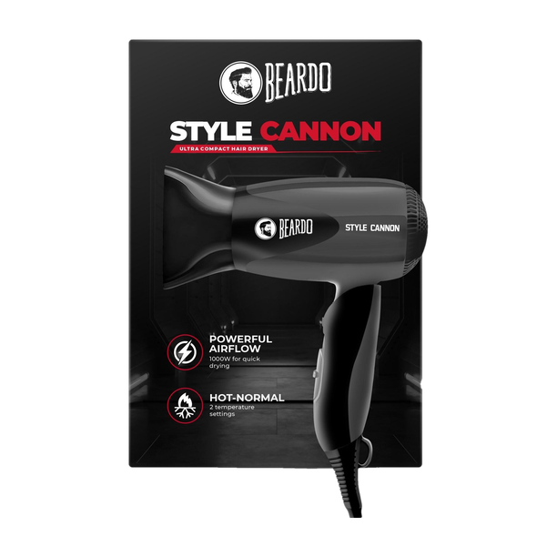BEARDO Style Cannon Ultracompact Foldable | Thermo Protect Technology | Hair Dryer