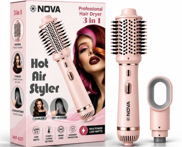 NOVA NHP 8227 3 in 1 Hot Air Brush | One Step Volumizer and Hair Dryer