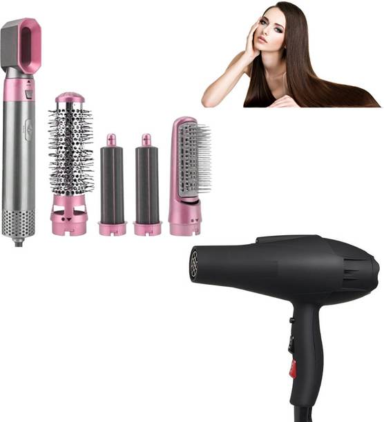 DRUMSTONE Salon Hair Dryer with 2 Speed/Heat + Brown 5-in-1 Styling Tool – Ideal Gift Hair Dryer
