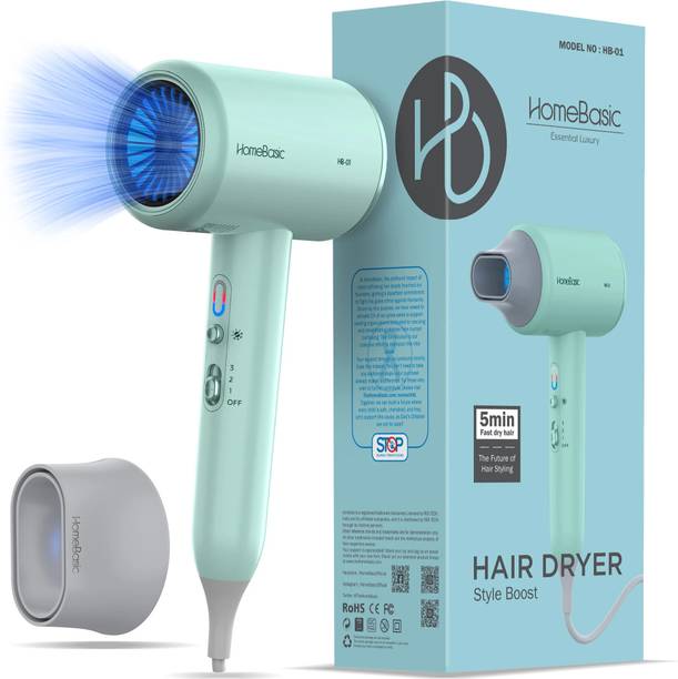 HOMEBASIC Precise Air Flow 3 Speeds, Hot/Cold, Overheat Protection, LED Monitor 5-Minute Hair Dryer