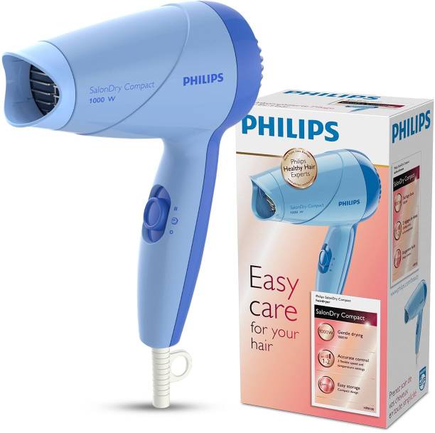 PHILIPS 1000W Hair Dryer | 2 Heat Modes Hot/Warm | ThermoProtect | Blue | 2 Yr Warranty Hair Dryer