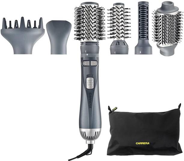 Carrera 528 OMNI Styler Hot Air Brush, Rotating Ceramic Coating, 6 Attachments Hair Dryer