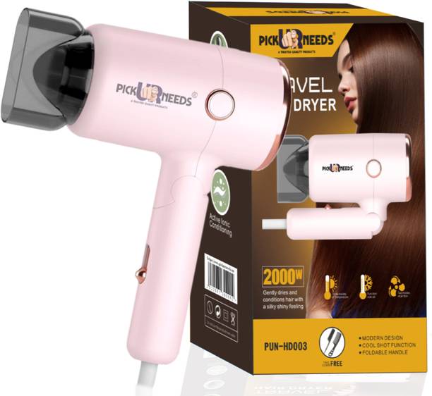 Pick Ur Needs Stylish 2000W Professional Hot & Cold Hair Dryer with Handle Foldable Hair Dryer