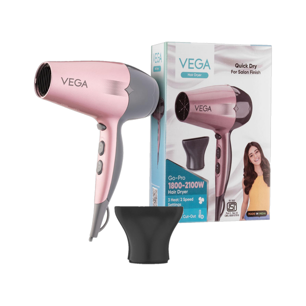 VEGA Go-Pro 2100 Hair Dryer with Cool Shot Button & 3 Heat Settings, (VHDH-25) Hair Dryer