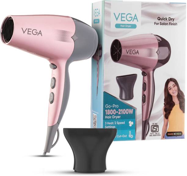 VEGA Go-Pro 2100 Hair Dryer with Cool Shot Button & 3 Heat Settings, (VHDH-25) Hair Dryer