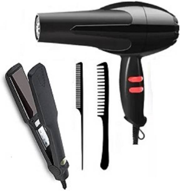 CK INDIA Hair Dryer 1500 Watts and Straightener 329 with 2 Tail Combs Combo Hair Dryer