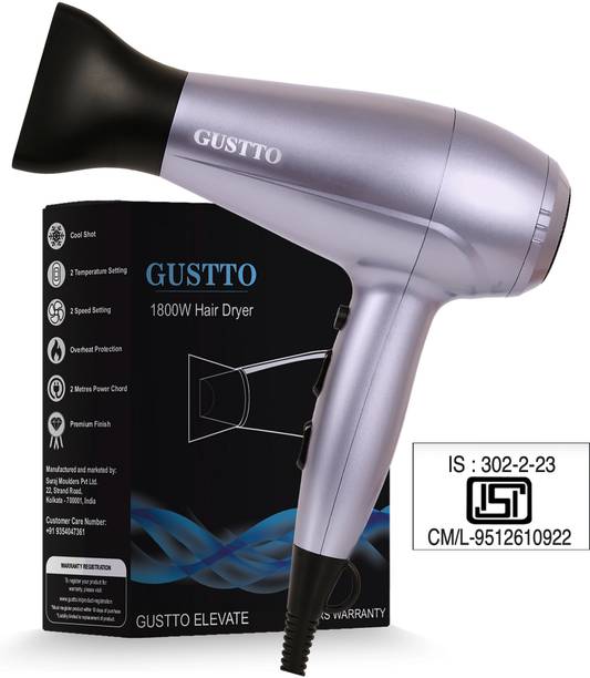 Gustto Elevate, Cool shot, BIS certified Hair Dryer